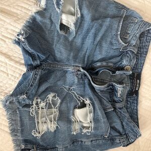 Hollister Ripped Blue Jean Shorts